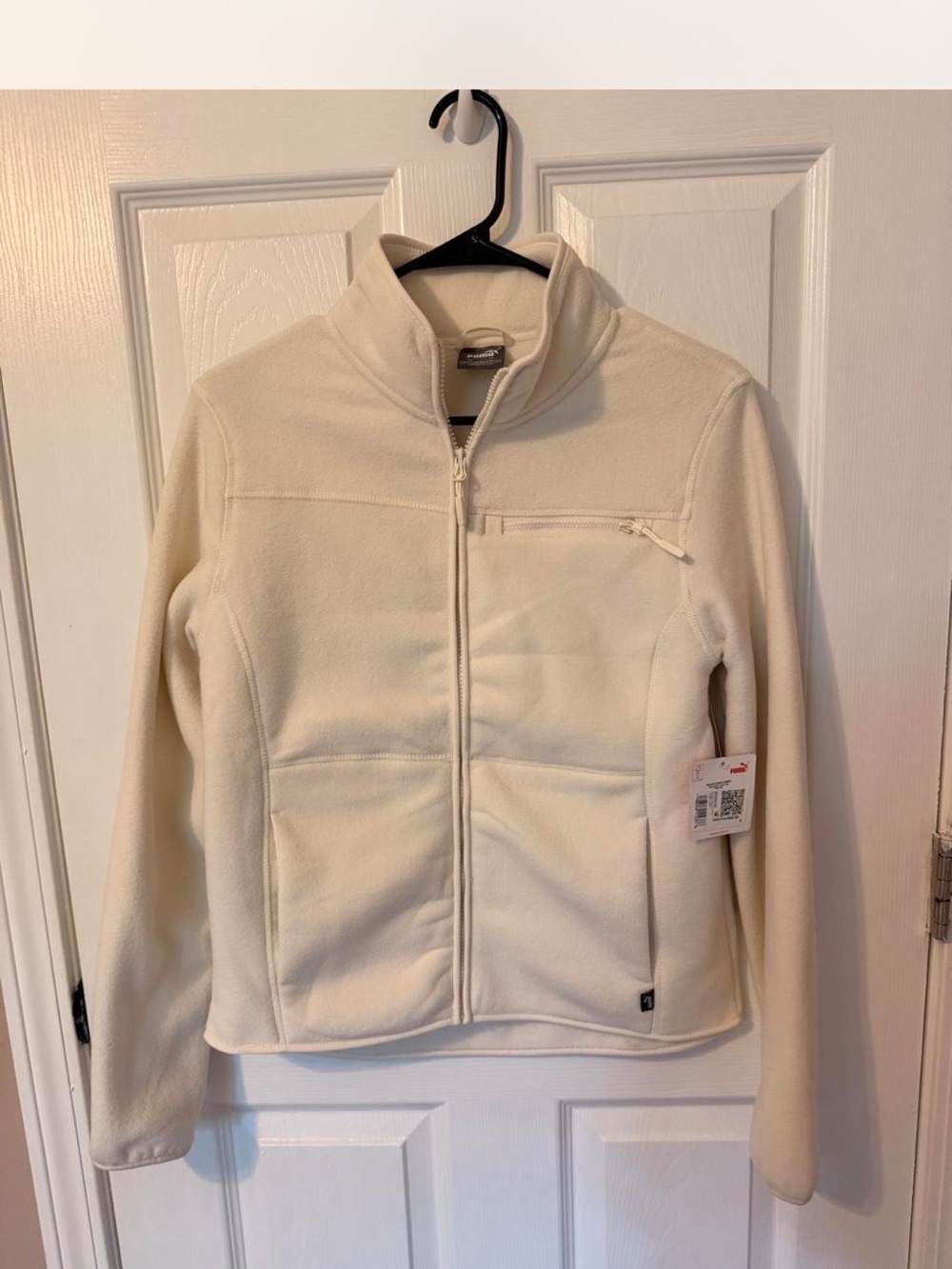 Puma Cream Full-Zip Teddy Fleece Jacket